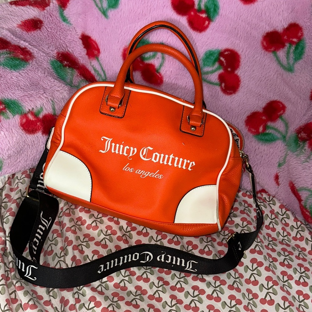 Juicy Couture Bold Orange and White Satchel
